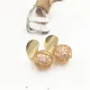 DAIHE hot sale Metal wire hollow pierced pearl earrings
