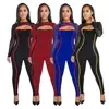 New Amazon Sexy Side Strap Tight Women Wear Push Up Mesh Insrt Jumpsuit