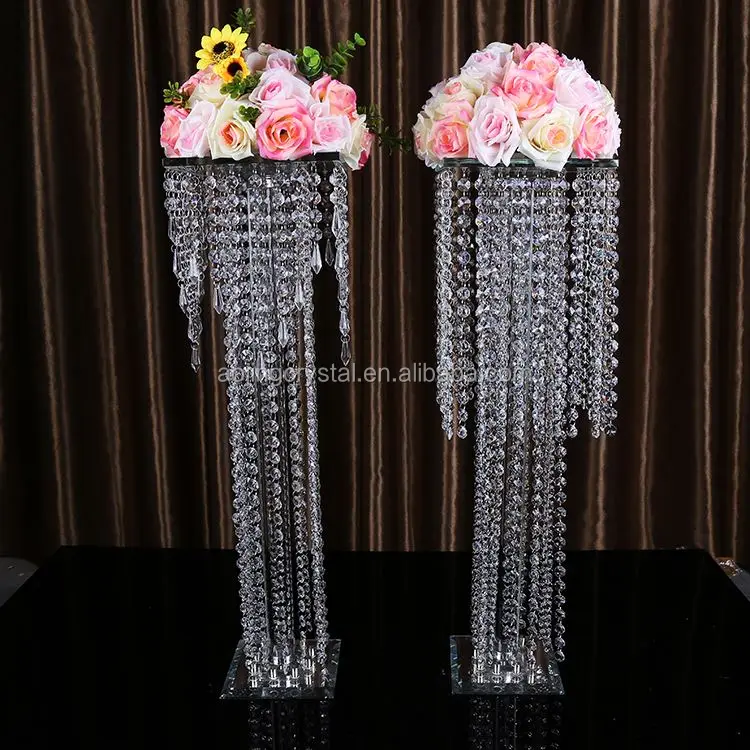 Factory Direct Sale Crystal Flower Stands Walkway Centerpieces For Wedding Decoration Event Center Pieces