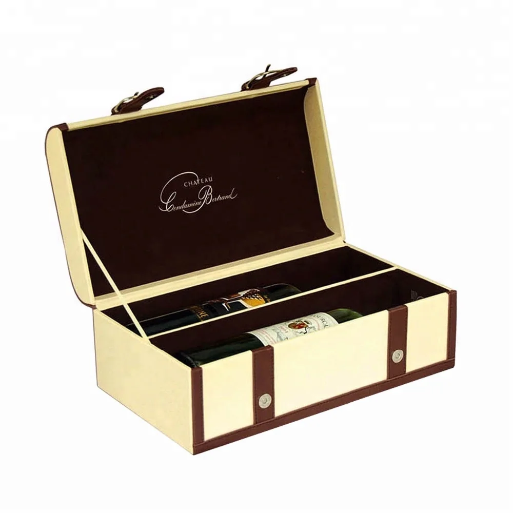 new design folding faux leather wine storage gift box