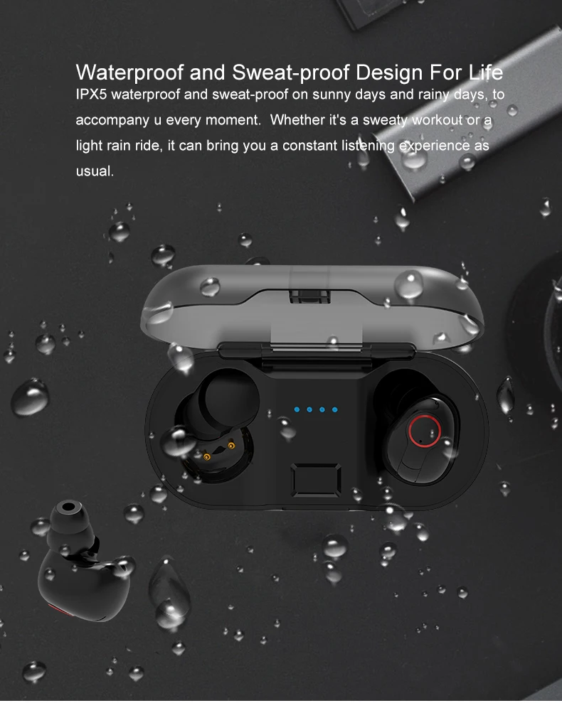 Guangzhou technology truly tws touch control ear phone blue tooth V5.0 water proof wireless earbuds - ANKUX.COM