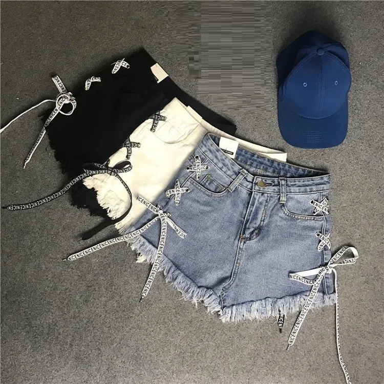 women hole sexy rivet hair edge tassels ribbon denim washing 2018 new design summer hot shorts, Customized colors
women hole sexy rivet hair edge tassels ribbon denim washing 2018 new design summer hot shorts, Customized colors