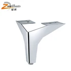 hot selling furniture hardware parts triangular chrome metal sofa bracket hollow out Y shaped metal sofa legs