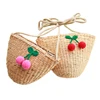 2019 new straw bag cherry children's woven baby beach bag baby Gifts girls handbag kids coin case girls purse kids handbags