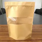 China manufacturer supplies stand up zipper pouch kraft paper foil food bag with window
