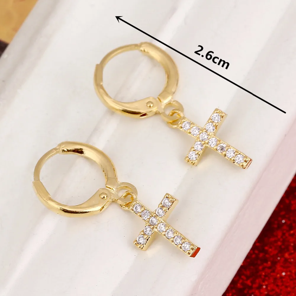 Small Cross Earrings For Women Girl 