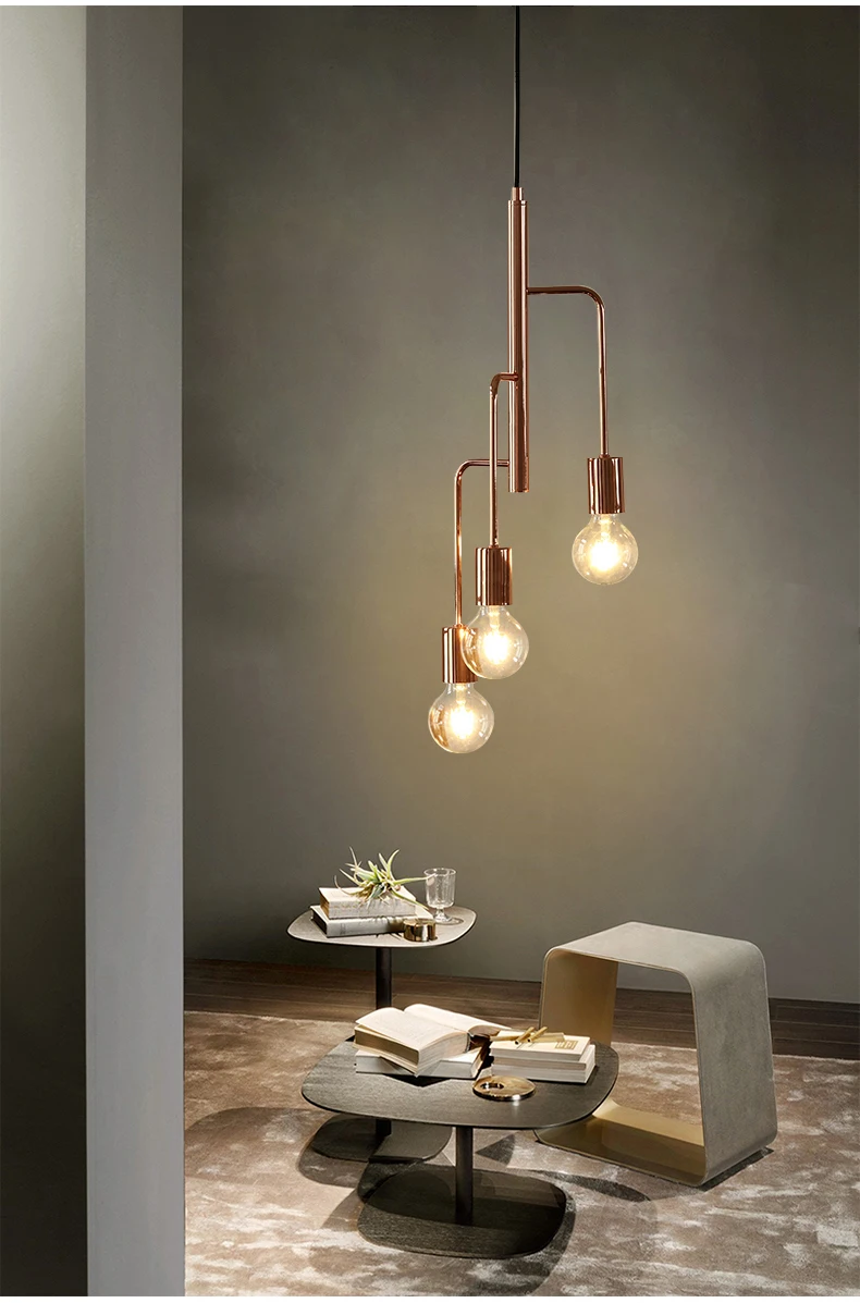 Indoor Dining hall corridor simple modern metal clothing store cafe chandelier light