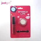 Sparkle lips various colors glitter lip gloss with glitter pot and brush