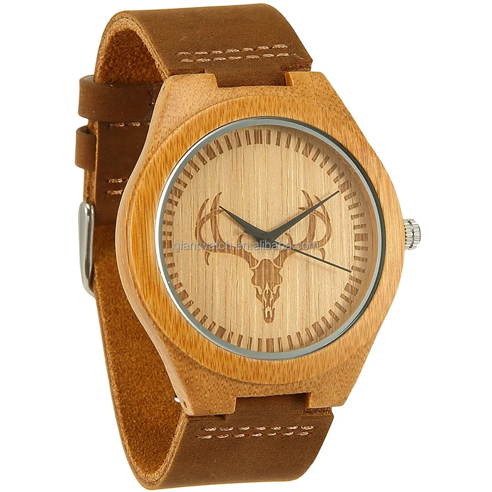 Наручные часы AA Wooden watches Casual Maple Leather Light Brown