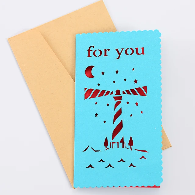 wholesale colorful hollow pearl special paper thanksgiving card