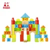 50 pcs children counting number toy wooden educational building block for kids 1+