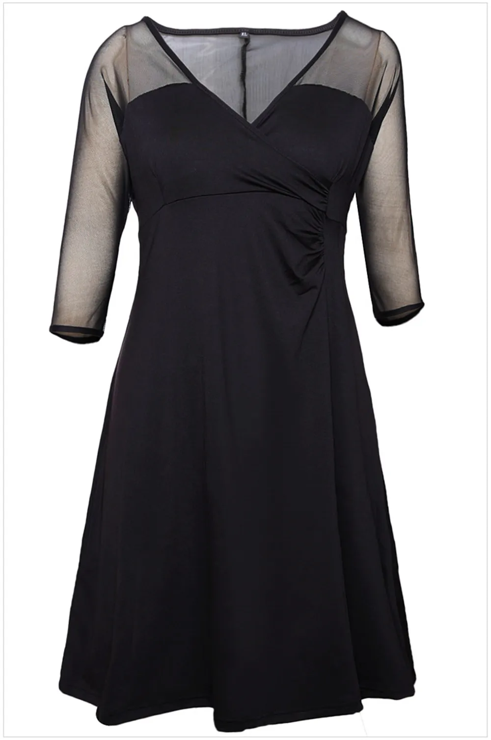 Fashion Mesh Dress Women Plus Size XL-XXXL Half Sleeve Work Wear Sugar and Spice Dress cozy vestidos Spring dress big sizes (19)