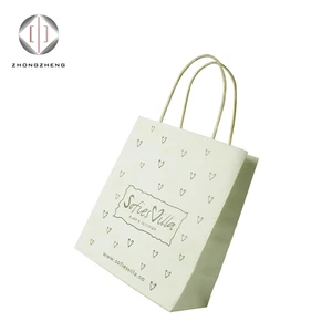 custom made heavy flat bottom white kraft paper bag in colour