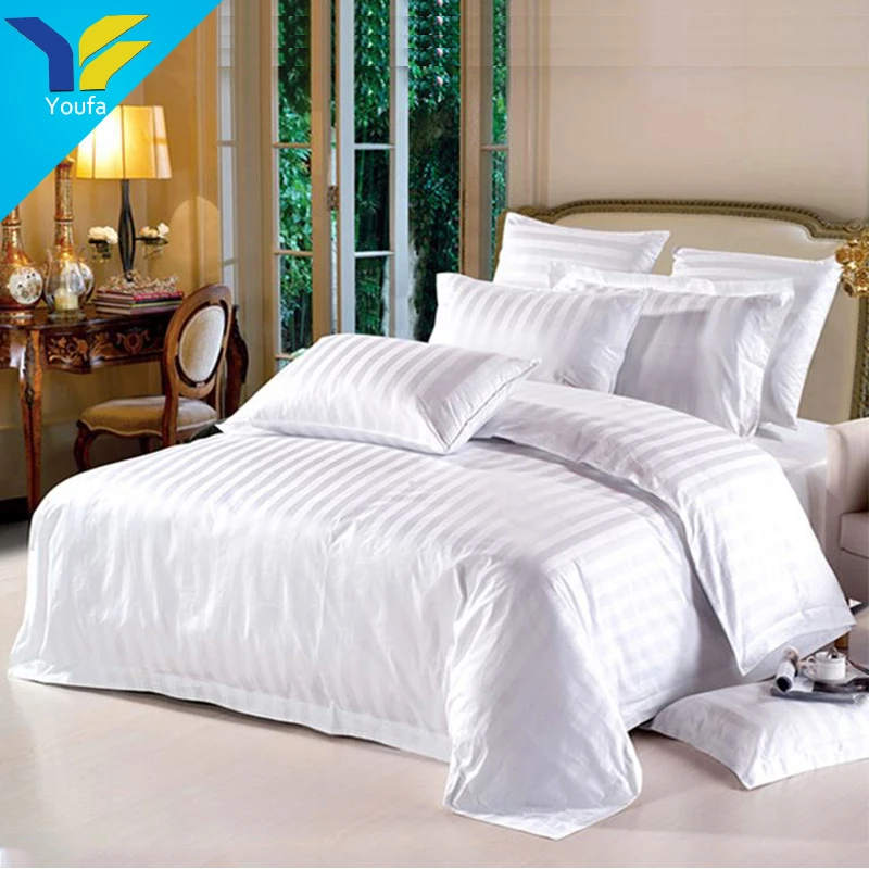 White stripe hotel beding set bed covers new bed sheet design cotton bed sheet set