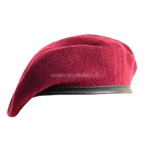 wool beret military black men hat