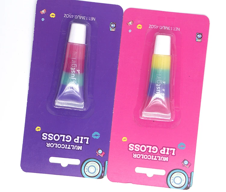 Best selling products rainbow layered lip gloss for children cosmetics