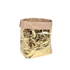 Reusable metallic gold washable kraft paper storage bag,new love washable paper bag