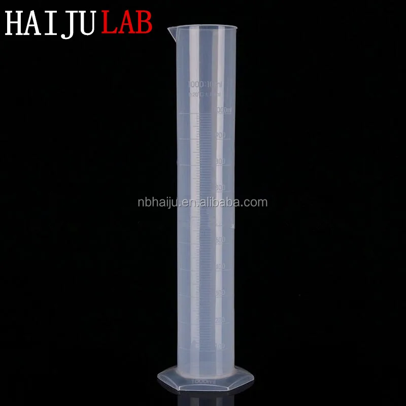 HAIJU LAB окончил 1000 мл прозрачный пластиковый измерительный цилиндр производство