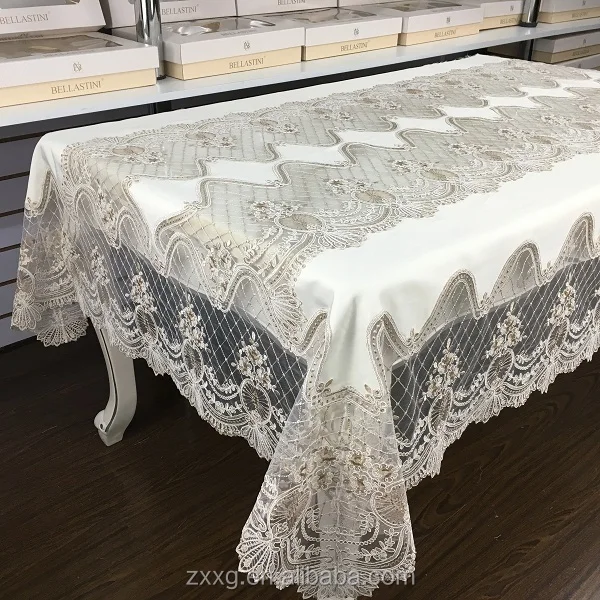 Cotton Lace Tablecloth Christmas Embroidery For Home Hotel Wedding