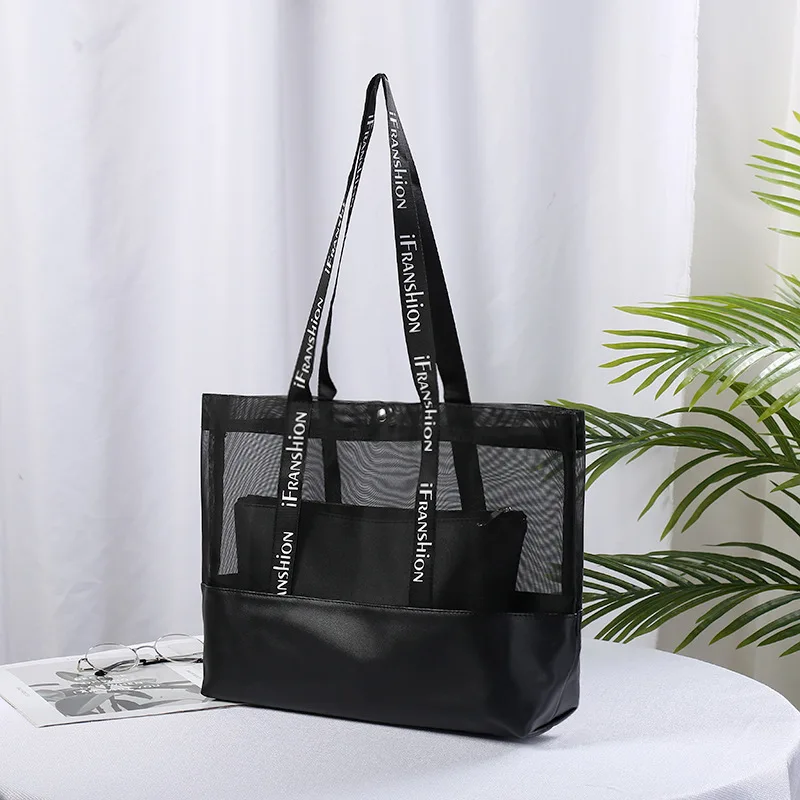 Customized LOGO Summer Beach Bag Women Lady Mesh Hollow Tote Shopping Bags, Black
Customized LOGO Summer Beach Bag Women Lady Mesh Hollow Tote Shopping Bags, Black