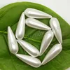 Pearl White bead Teardrop, Coconut Shell Beads