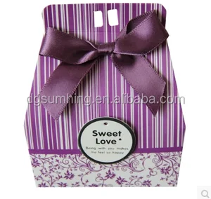 boxes with ribbon printed for candy packaging gift paper box