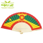 custom design various wooden fan made of fabric
