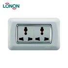 Zhongshan Manufacturer Electrical Dual Port 3pin plug socket universal soccket