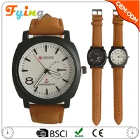 

China supplier wholesalers mens watches leather strap curren watch/Chinese wholesale watches men luxury jam tangan saudi arabia