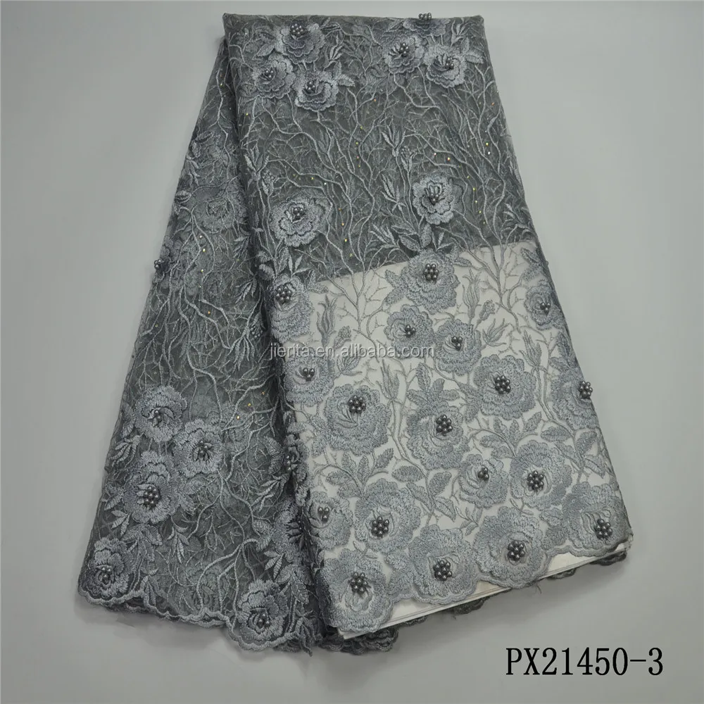 Beautiful Grey African french fabric tulle net lace with beads for evening dress making
Beautiful Grey African french fabric tulle net lace with beads for evening dress making
