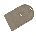 Factory Supply Custom logo grey Velvet bag with button closure for gift bag