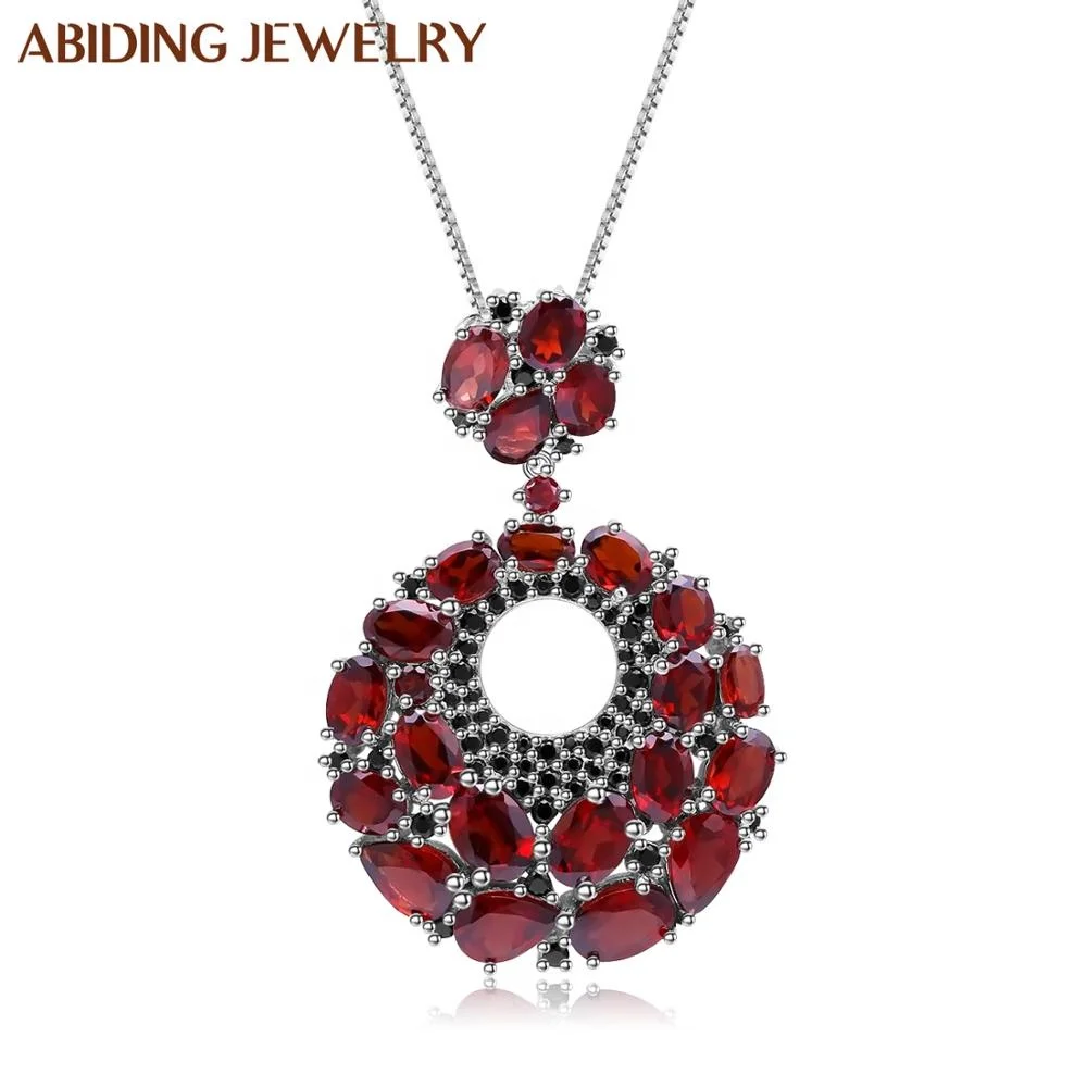 Abiding New Design Red Garnet Stone Fashion Pendants Women Party Jewelry Sterling Gothic Silver 925 Round Necklace
Abiding New Design Red Garnet Stone Fashion Pendants Women Party Jewelry Sterling Gothic Silver 925 Round Necklace