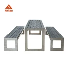 Arlau Outdoor garden Furniture , Picnic Wooden Table Benches, Rectangle Solid Wood Dining Table