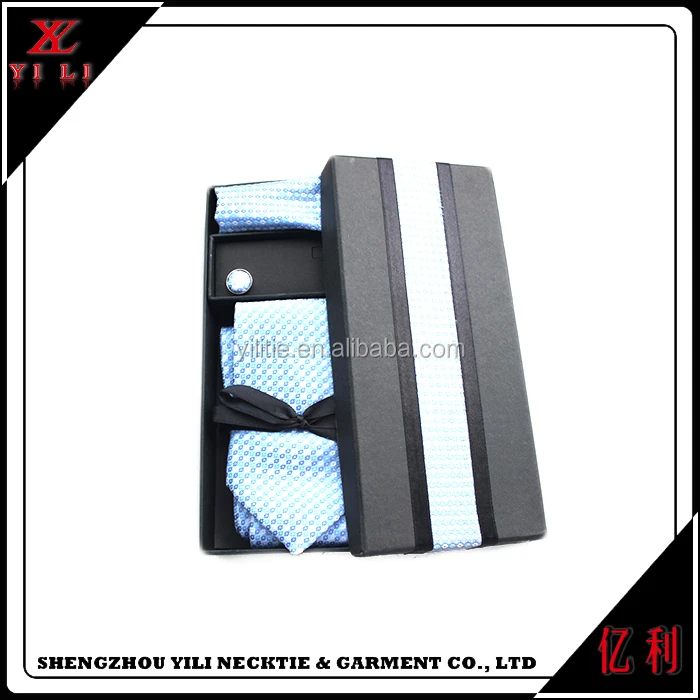 fashion new men design gift cufflink hanky tie set