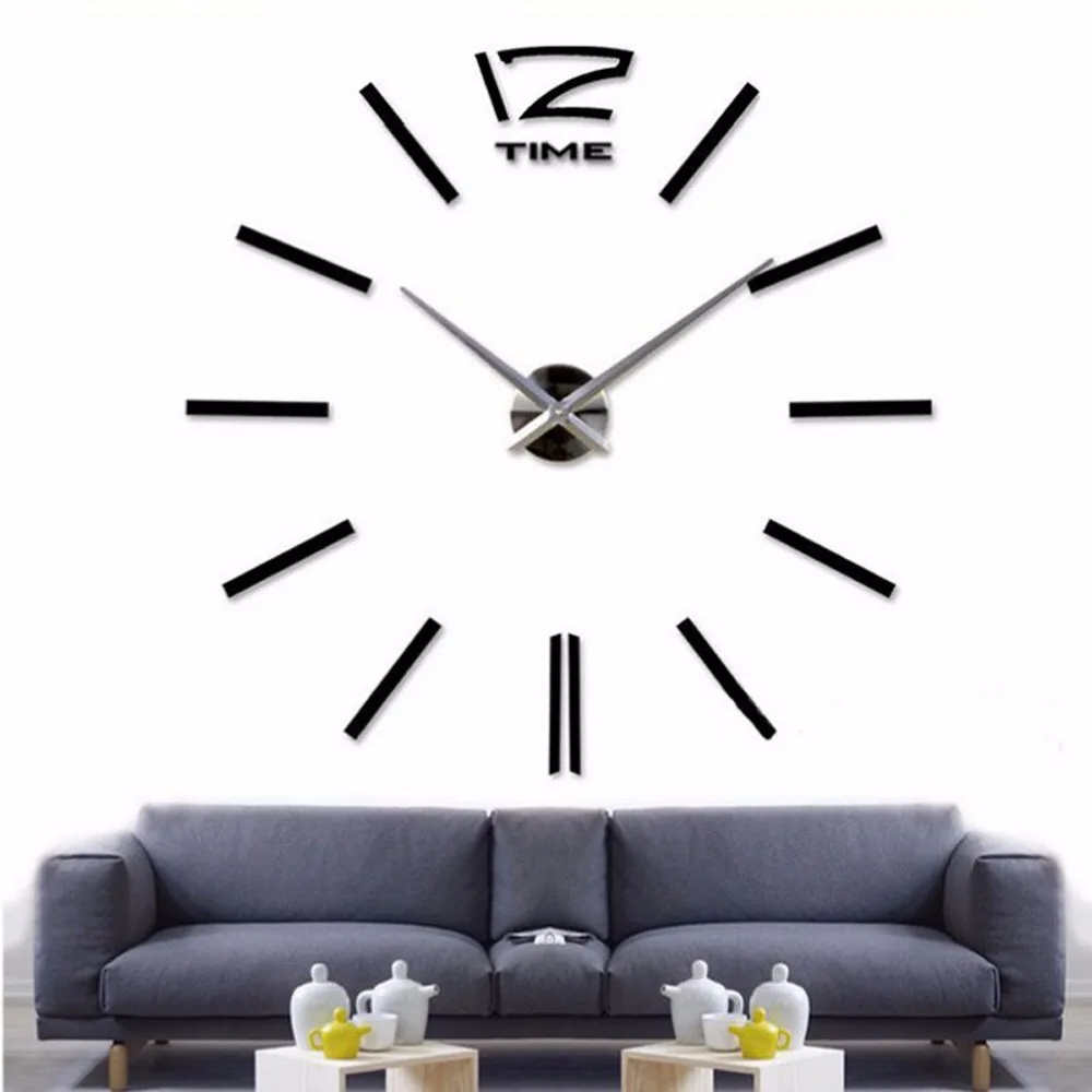 Large size home mute DIY mirror wall clock creative saat 3d decorative wall clock, Silver
Large size home mute DIY mirror wall clock creative saat 3d decorative wall clock, Silver