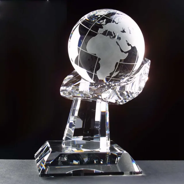 3d laser engraving earth natural crystal ball mh-q0185
