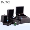 FANXI Custom Soft Touching Leatherette Paper Ring Bracelet Necklace Gift Jewellery packing boxes plastic jewelry Packaging Box