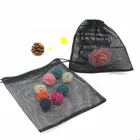 Logo Customization Pouch Black Mesh Bag Custom Drawstring Mesh Pouch Small Bag Black Nylon Polyester Mesh Drawstring Bag