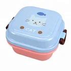 wholesale japanese plastic lunch bento box for kids and adults with 2 storage compartments