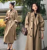 Fashion Double breasted Long trench coats Wholesale military style classic green trench coats
