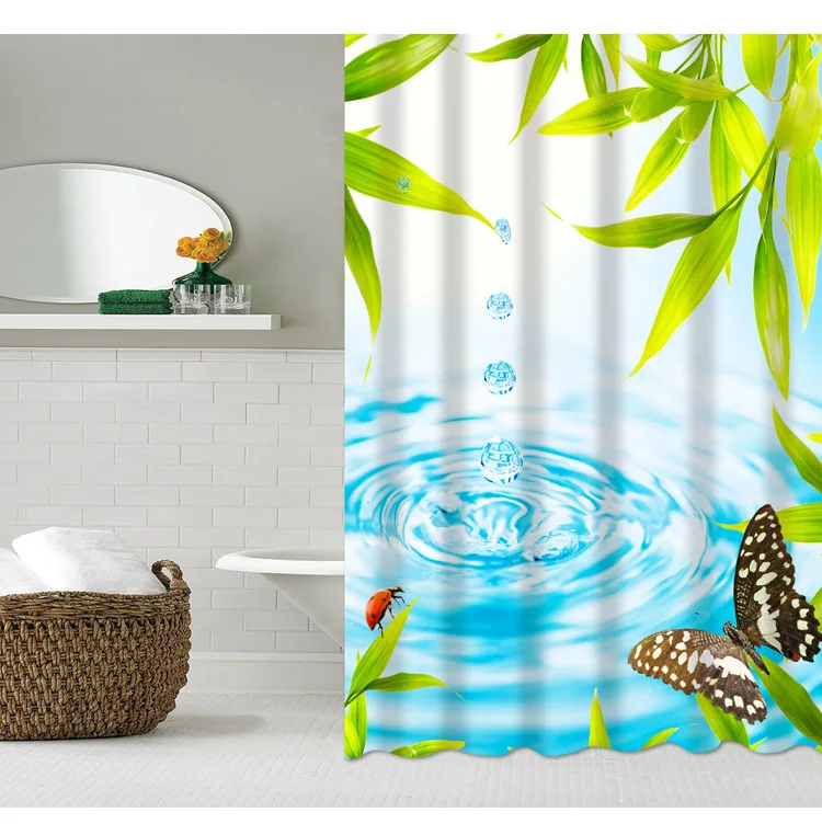 2019 new spring  polyester waterproof digital printing shower curtain