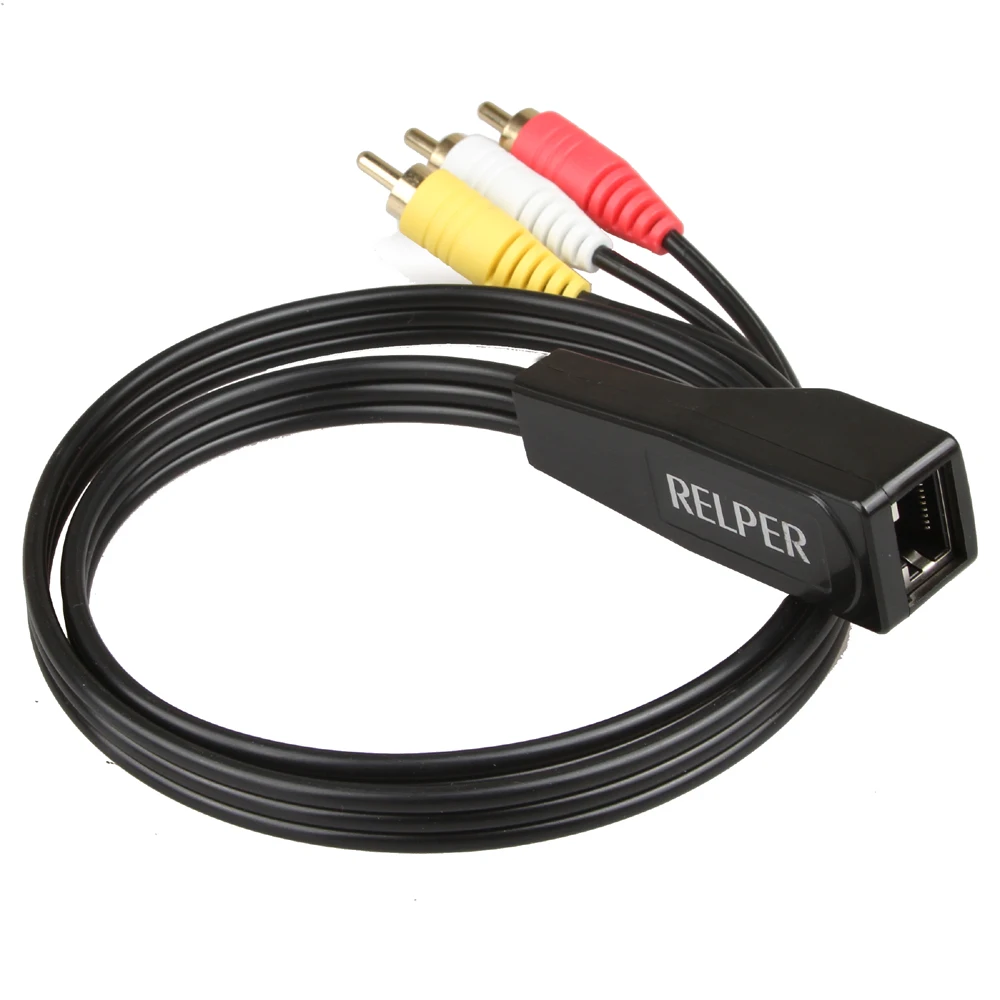 3RCA Extender 2 Pack 3 RCA to RJ45 Balun Component Video and Audio Extender Over Cat5/6 - ANKUX.COM