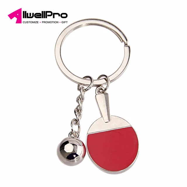 table tennis racket personality creative gift key ring metal key