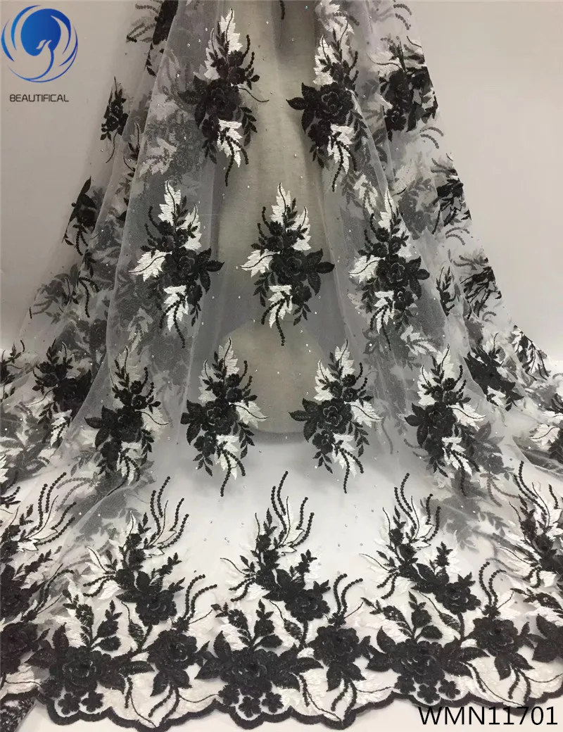 Beautifical African lace with beads black and white beaded tulle embroidery mesh fabric WMN117, Can be customized
Beautifical African lace with beads black and white beaded tulle embroidery mesh fabric WMN117, Can be customized