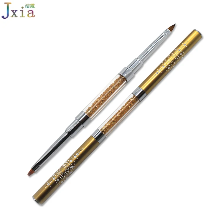 Jiexia Hot Sale Rhinestones Style 2 Side Nail Art Tools Gold Handle Nylon UV Gel Flat Brush and Synethic Acrylic Brush 
Jiexia Hot Sale Rhinestones Style 2 Side Nail Art Tools Gold Handle Nylon UV Gel Flat Brush and Synethic Acrylic Brush