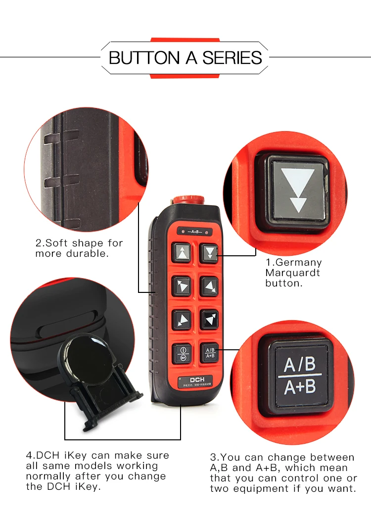Safety Industrial wireless remote control for Hoist Cranes 433MHz frequency - ANKUX Tech Co., Ltd
