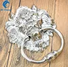 Shiny Chrome Decorative Round Drop Lion Head Ring Pull for Furniture