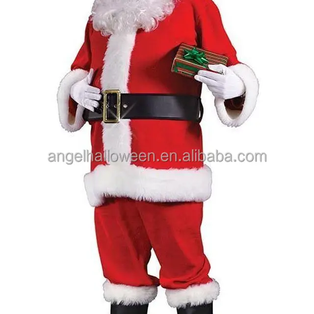 quality velvet santa claus christmas costume halloween party