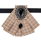 Free Shipping Khaki Women Rhinestone Bowknot Brooches Pins Bow Tie