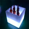 40cm square wine cooler luminous night club PE plastic furniture led ice bucket cooler
